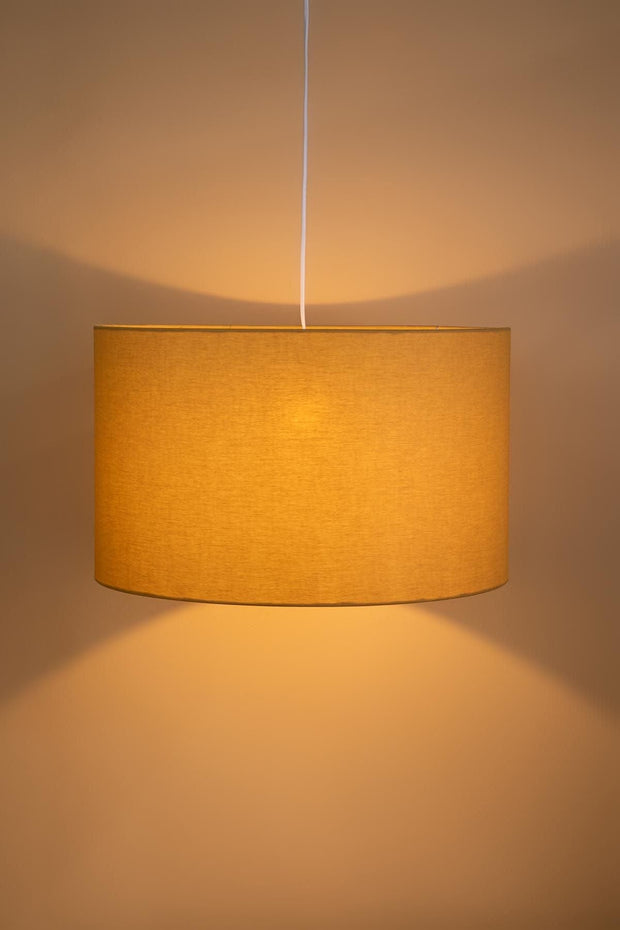 PENDANT LAMPS Solid Fabric Extra Large Drum Pendant (Mustard)