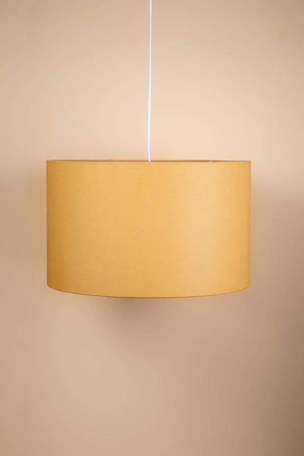 PENDANT LAMPS Solid Fabric Extra Large Drum Pendant (Mustard)