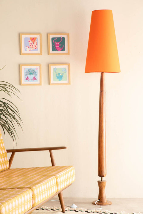 LAMPSHADES Solid Tall Taper Lampshade (Orange)