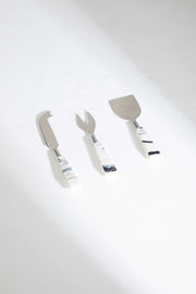 SERVING CUTLERY Solid Black And White Cheese Set