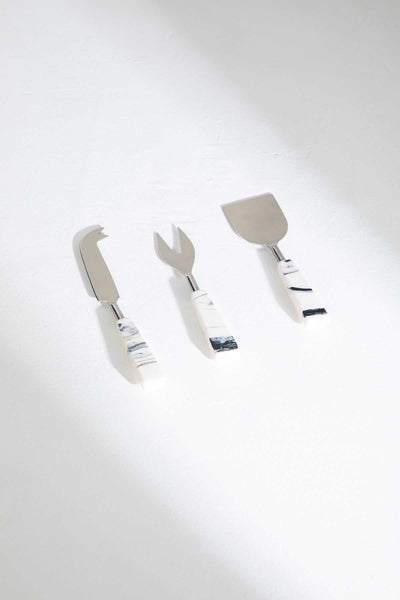 SERVING CUTLERY Solid Black And White Cheese Set