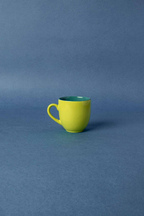 MUGS & CUPS Solid Green And Blue Ceramic Baga Tea Cup (Set Of 4)