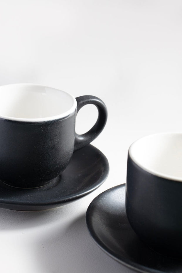 MUGS & CUPS Solid Ceramic Tea Cup And Saucer Set