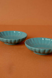 DINING ACCESSORIES Solid Luna Blue Ceramic Trinket Dish (Set Of 2)