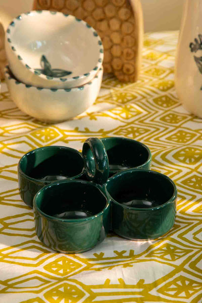 DINING ACCESSORIES Solid Nova Teal Ceramic Spice Set