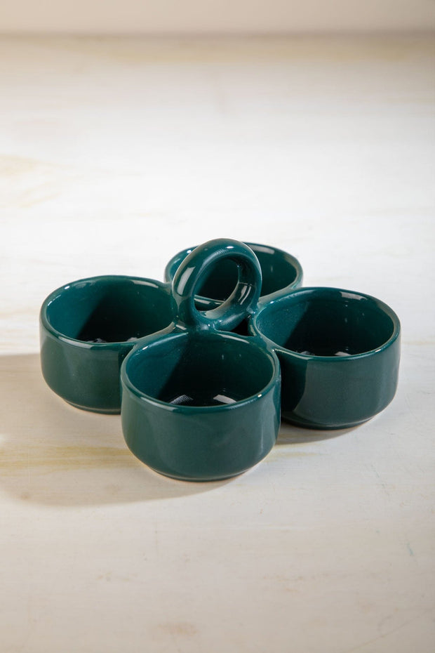 DINING ACCESSORIES Solid Nova Teal Ceramic Spice Set