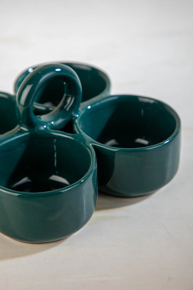 DINING ACCESSORIES Solid Nova Teal Ceramic Spice Set