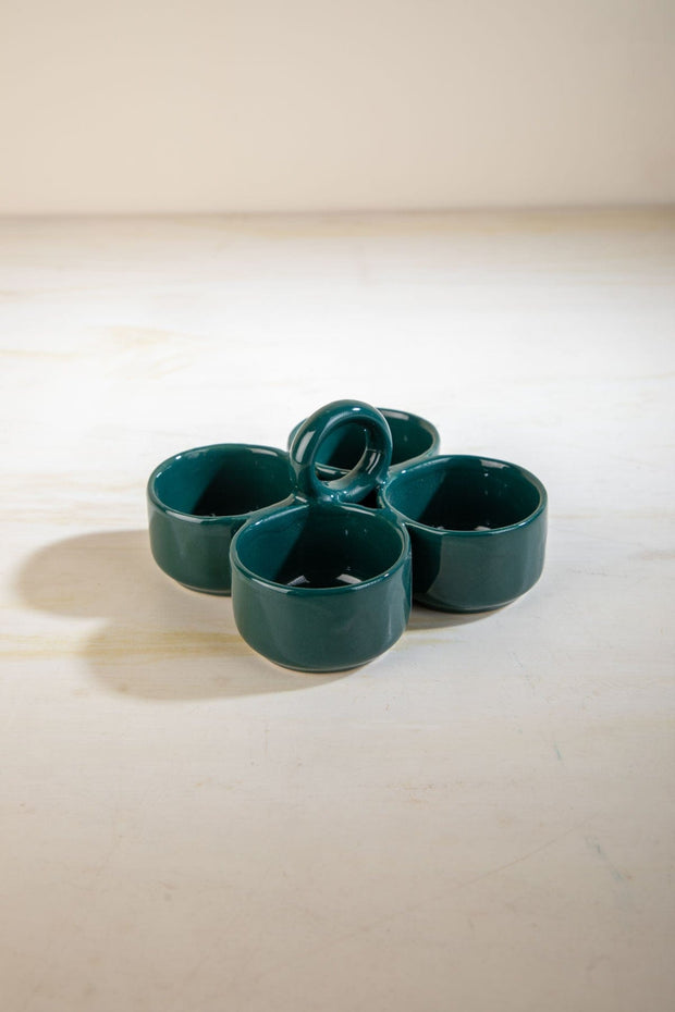 DINING ACCESSORIES Solid Nova Teal Ceramic Spice Set