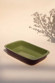 SERVING DISHES Solid Olive Green And Purple Serving Dish