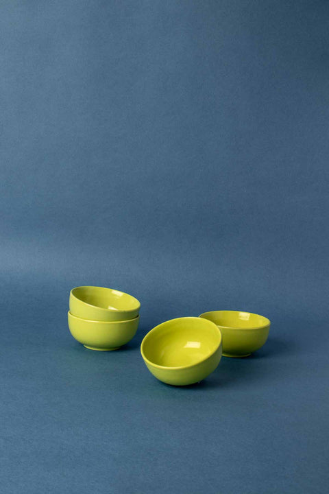 BOWLS Solid Astral Green Ceramic Katori (Set Of 4)