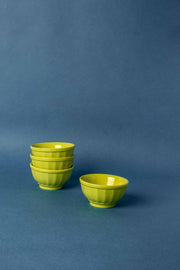 BOWLS Solid Astral Green Ceramic Mixer Bowl(Set Of 4)