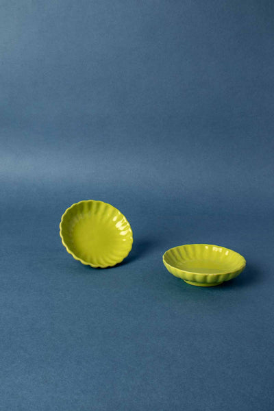 DINING ACCESSORIES Solid Astral Green Ceramic Trinket Dish (Set Of 2)