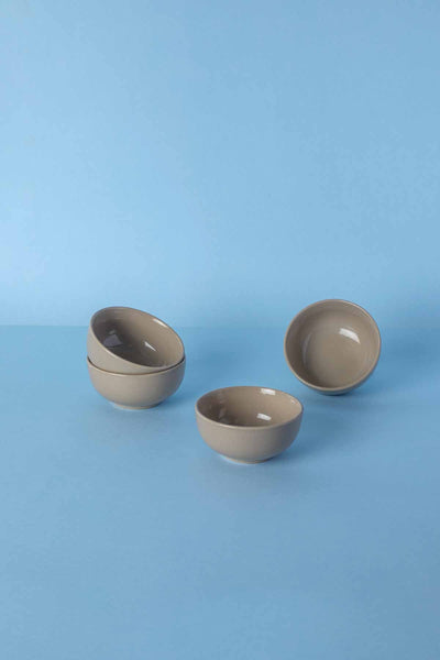 BOWLS Solid Saturn Sand Ceramic Katori (Set Of 4)