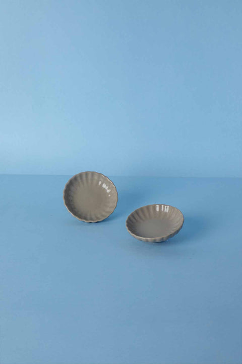 DINING ACCESSORIES Solid Saturn Sand Ceramic Trinket Dish (Set Of 2)