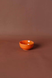 BOWLS Solid Orange Ceramic Katori (Set Of 4)