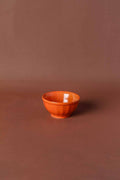 BOWLS Solid Orange Ceramic Mixer Bowl (Set Of 4)