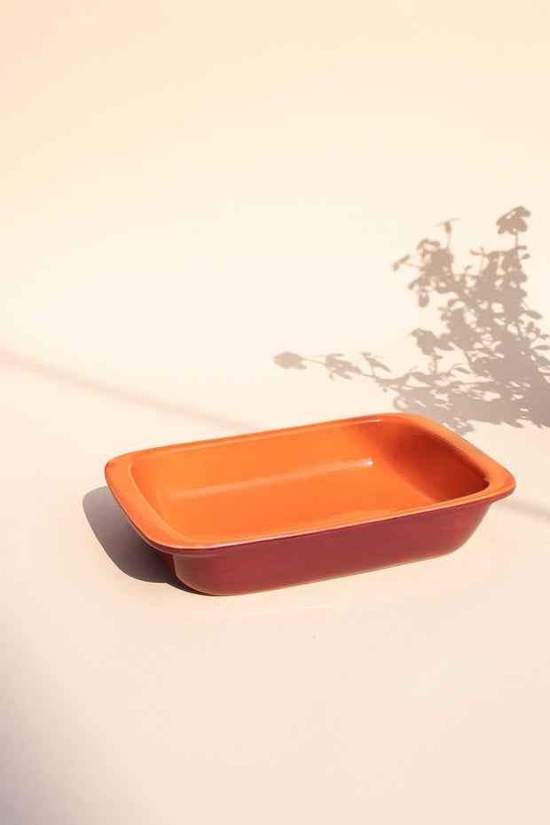 SERVING DISHES Solid Burgundy And Orange
 Serving Dish