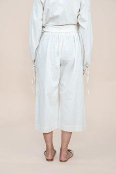 BOTTOMS Solid Sashay Culotte (Ecru)