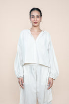 Solid Bella Blouse (Ecru)