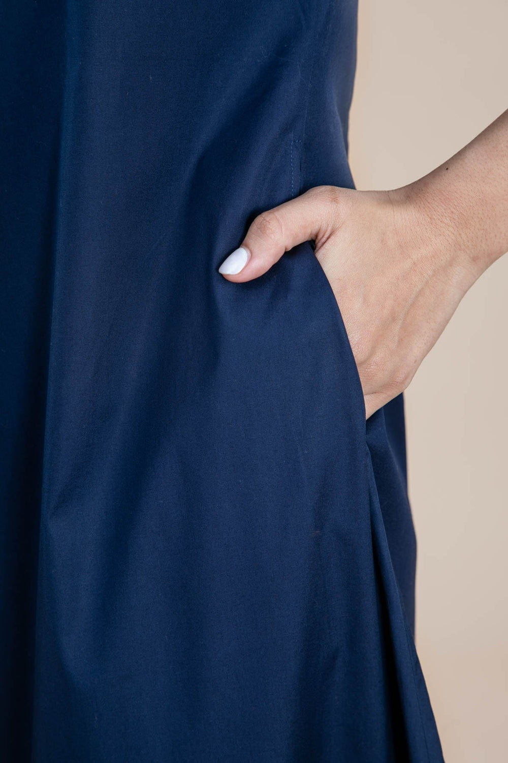 DRESSES Solid A Line Dress (Olive Blue)
