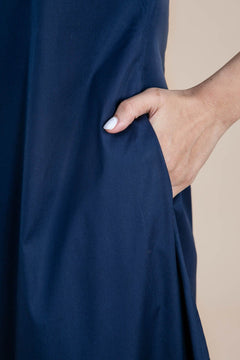 DRESSES Solid A Line Dress (Olive Blue)