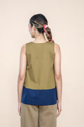 TOPS Solid A Line Top (Olive Blue)