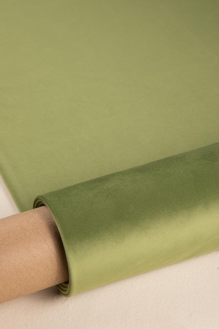 SOLID & TEXTURED UPHOLSTERY FABRICS Solid Fern Green Velvet Upholstery Fabric