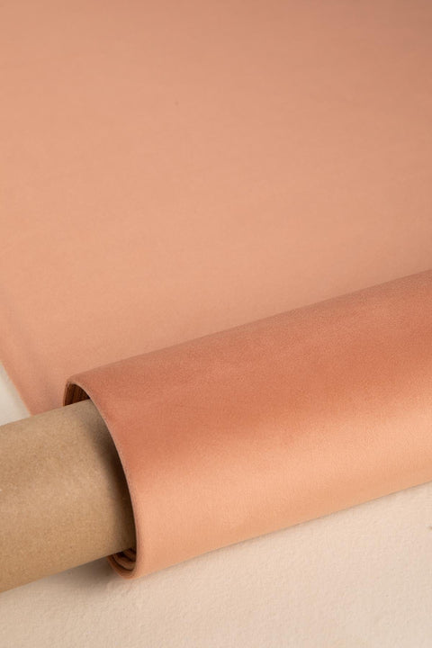 SOLID & TEXTURED UPHOLSTERY FABRICS Solid Plush Peach Velvet Upholstery Fabric