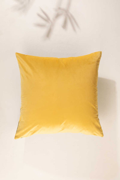 SHAMS & FLOOR CUSHIONS Solid Velvet Olive Yellow Floor Cushion Cover (61 Cm x 61 Cm)