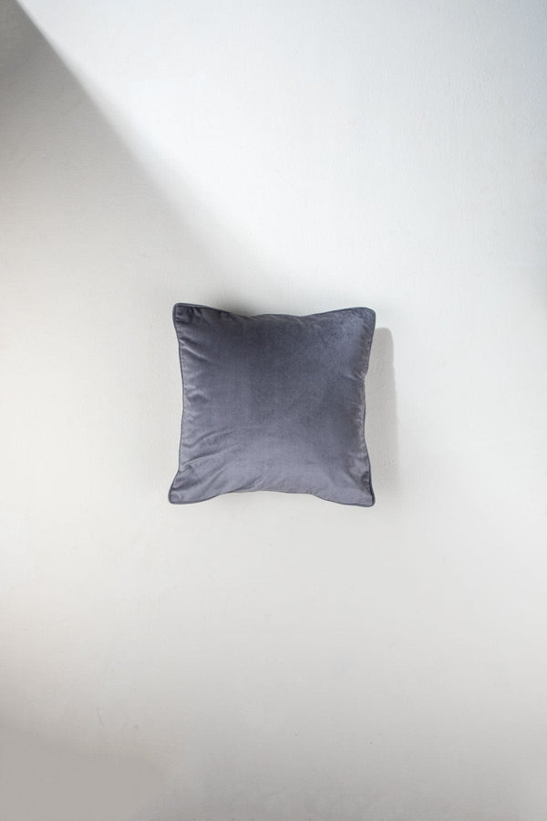 Solid Velvet Charcoal Cushion Cover (41 X 41 Cm)