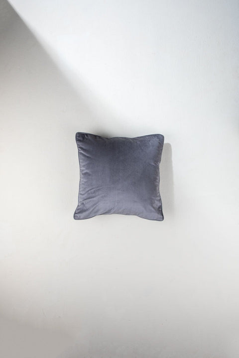 SOLID & TEXTURED CUSHIONS Solid Velvet Charcoal Cushion Cover (41 Cm X 41 Cm)