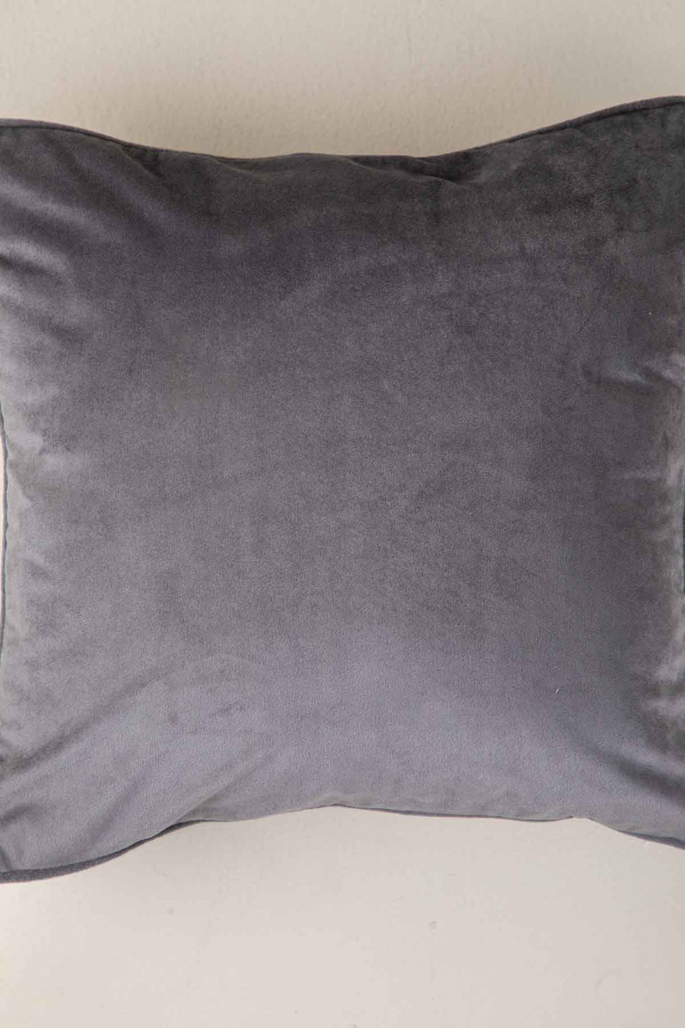 SOLID & TEXTURED CUSHIONS Solid Velvet Charcoal Cushion Cover (41 Cm X 41 Cm)