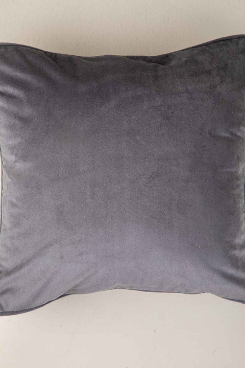 SOLID & TEXTURED CUSHIONS Solid Velvet Charcoal Cushion Cover (41 Cm X 41 Cm)