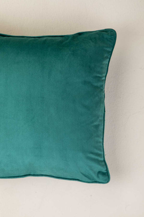 SOLID & TEXTURED CUSHIONS Solid Velvet Emerald Green Cushion Cover (41 Cm X 41 Cm)