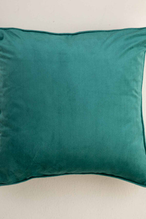 SOLID & TEXTURED CUSHIONS Solid Velvet Emerald Green Cushion Cover (41 Cm X 41 Cm)