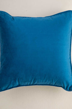 SOLID & TEXTURED CUSHIONS Solid Velvet Indigo Cushion Cover (41 Cm X 41 Cm)
