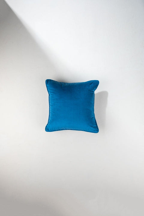 SOLID & TEXTURED CUSHIONS Solid Velvet Indigo Cushion Cover (41 Cm X 41 Cm)