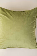 SOLID & TEXTURED CUSHIONS Solid Velvet Olive Cushion Cover (41 Cm X 41 Cm)