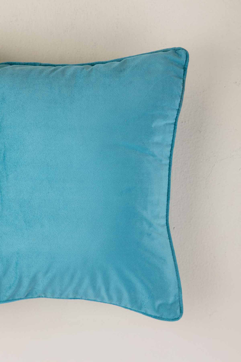 SOLID & TEXTURED CUSHIONS Solid Velvet Teal Cushion Cover (41 Cm X 41 Cm)