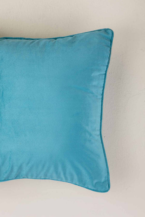 SOLID & TEXTURED CUSHIONS Solid Velvet Teal Cushion Cover (41 Cm X 41 Cm)