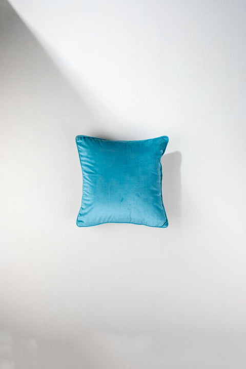 SOLID & TEXTURED CUSHIONS Solid Velvet Teal Cushion Cover (41 Cm X 41 Cm)