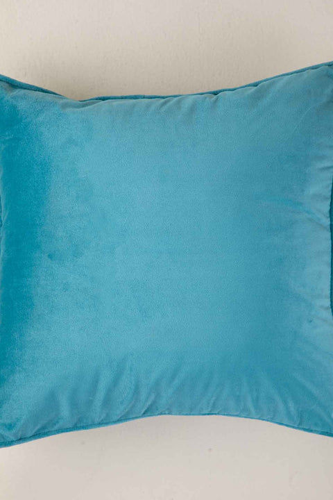 SOLID & TEXTURED CUSHIONS Solid Velvet Teal Cushion Cover (41 Cm X 41 Cm)