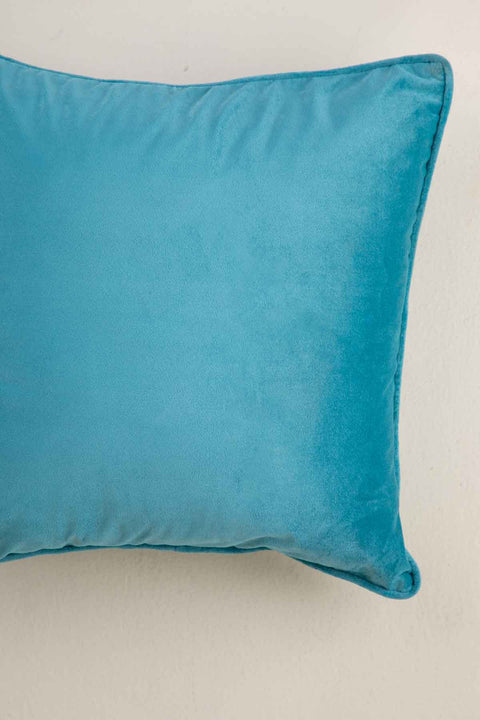 SOLID & TEXTURED CUSHIONS Solid Velvet Teal Cushion Cover (41 Cm X 41 Cm)