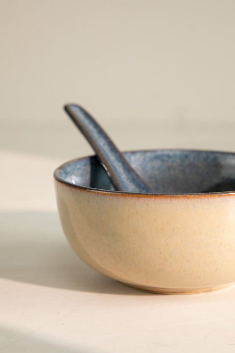 10000017856 SOMA SOUP BOWL WITH SPOON (SET OF 2) BEIGE