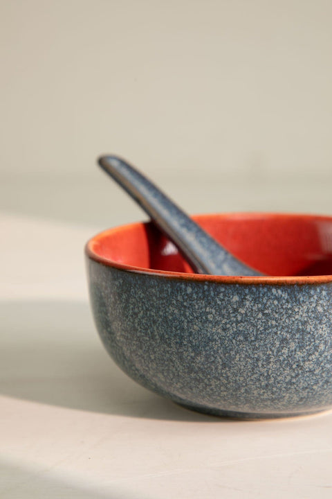 10000017857 SOMA SOUP BOWL WITH SPOON (SET OF 2) RUST RED