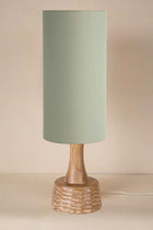 Soma Wood Table Lamp with Solid Lampshade (Sage Green)