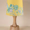 Soma Wood Table Lamp with Damask Birds Taper Lampshade (Butter Yellow)