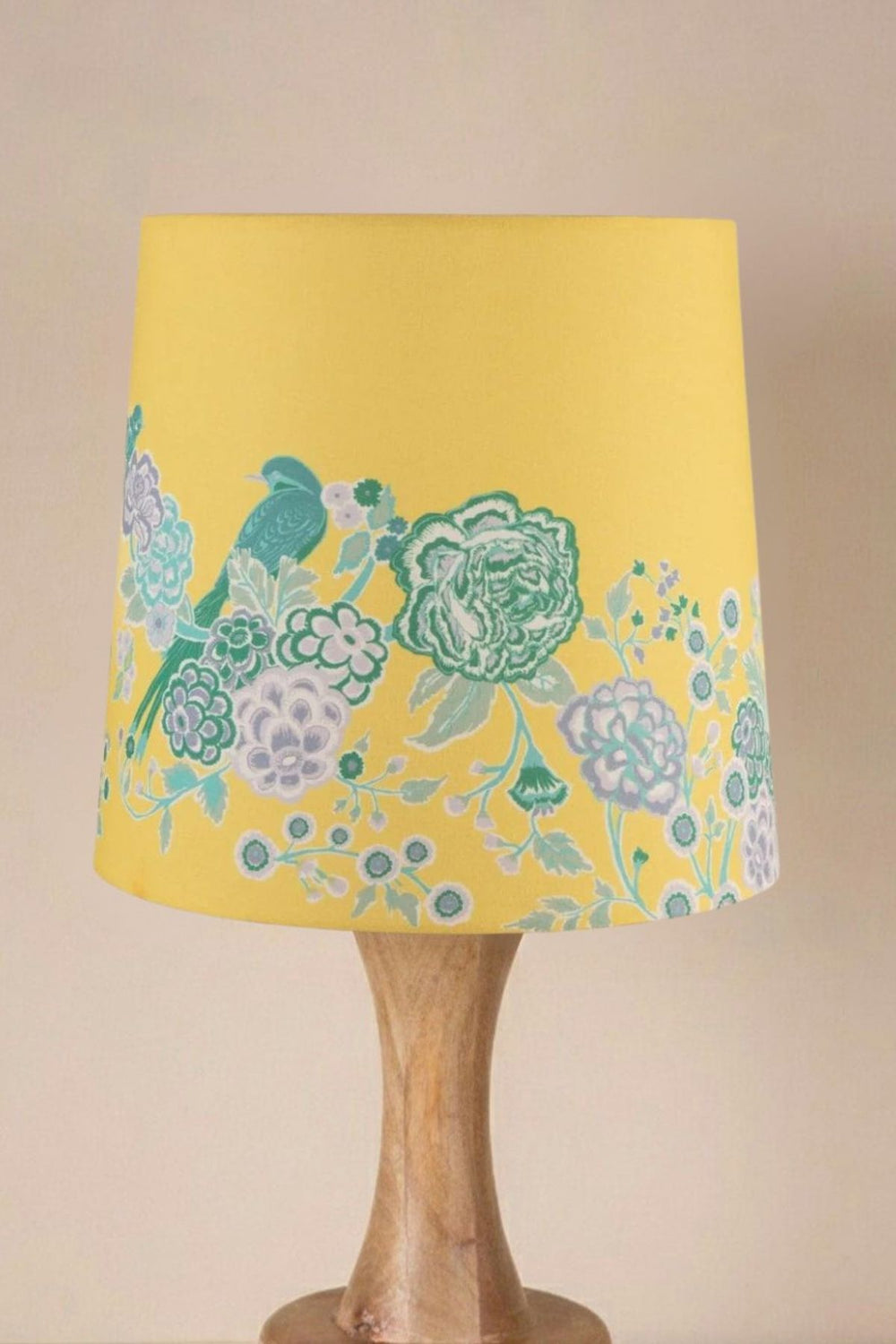Damask Birds Medium Taper Lampshade (Butter Yellow)