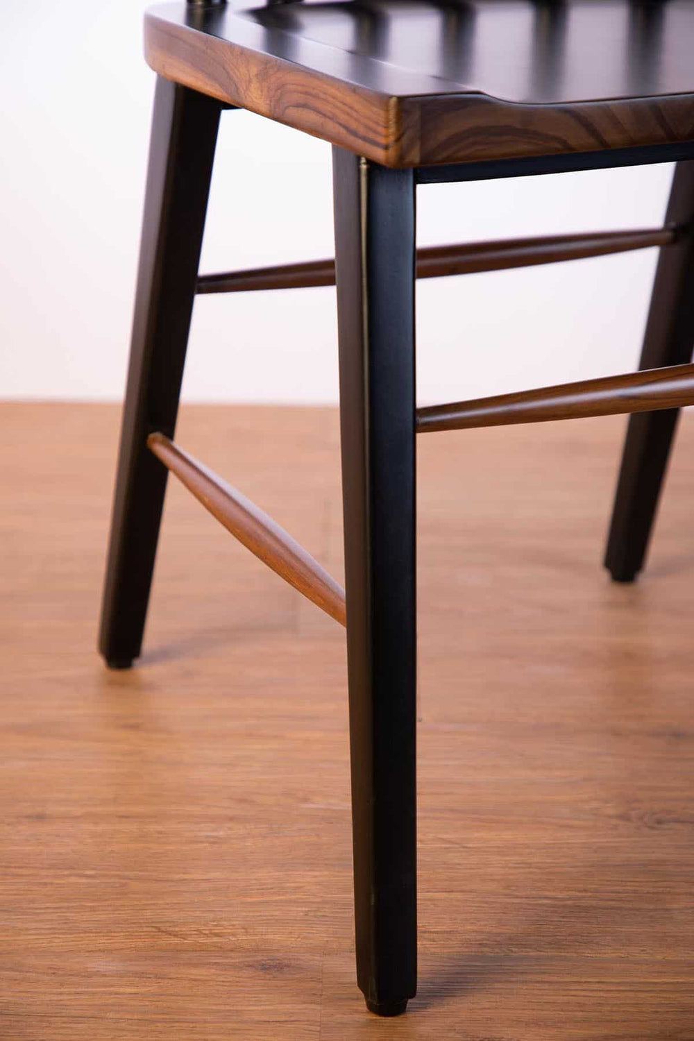 DINING CHAIRS Spindle Teak Wood Chair (Black And Natural)