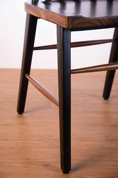 DINING CHAIRS Spindle Teak Wood Chair (Black And Natural)